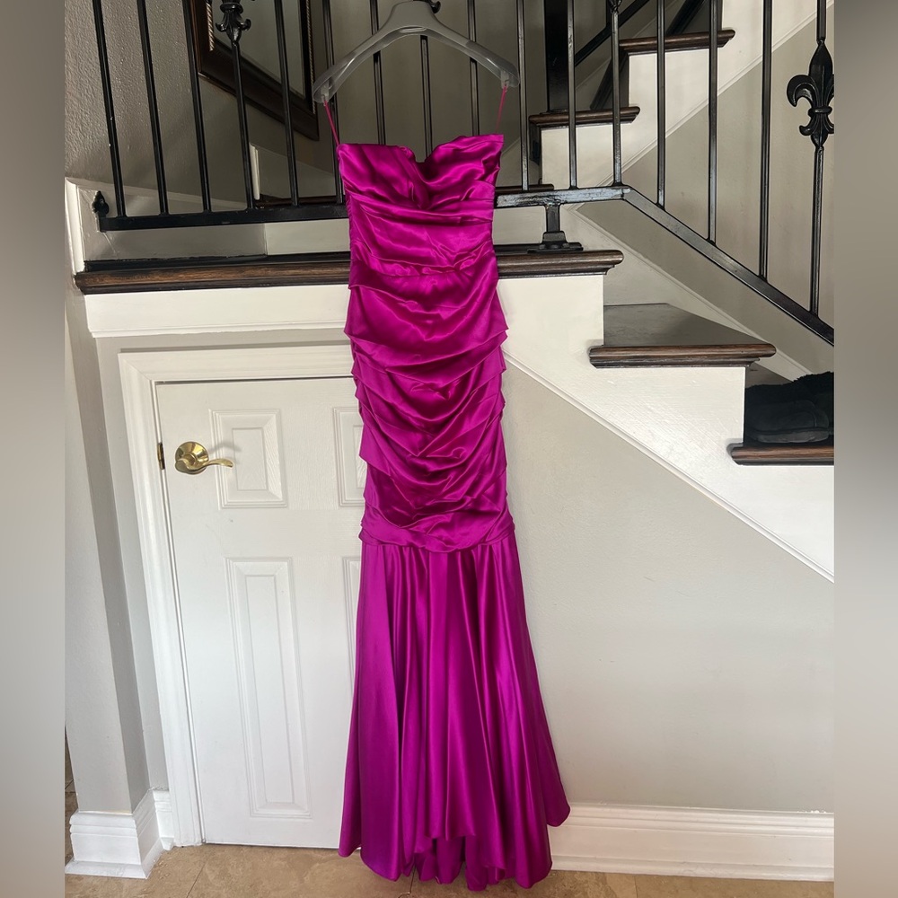 Dolce & Gabbana strapless corset satin long dress